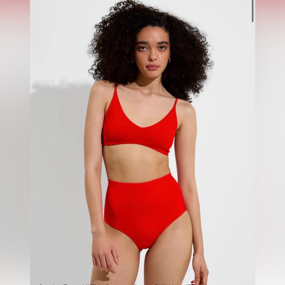 Left on Friday Hi Tide Bottom in sweet chili heat (bright poppy red)